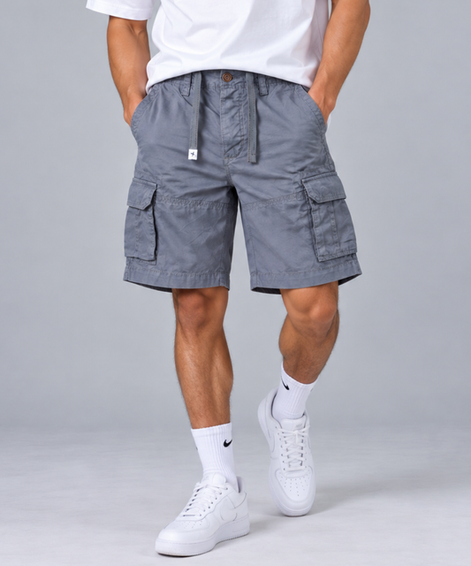 Men's Cargo Shorts – Multi-Pocket Utility Shorts with Drawstring