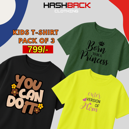 Pack of 3 Girls Printed T-Shirts