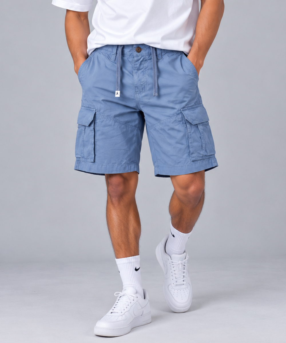 Men's Cargo Shorts – Multi-Pocket Utility Shorts with Drawstring