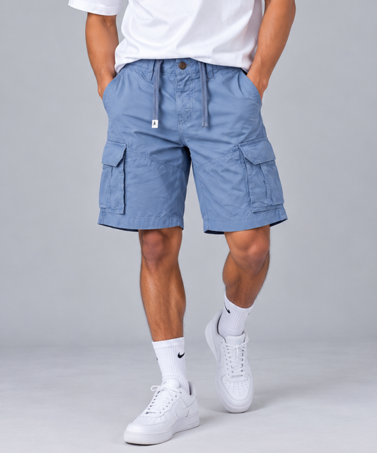 Men's Cargo Shorts – Multi-Pocket Utility Shorts with Drawstring