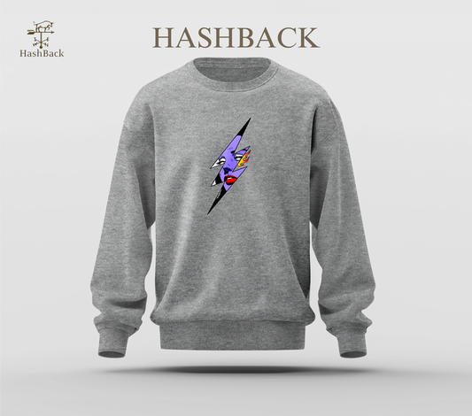 Printed Sweatshirt Drop Shoulder - Flash - Grey
