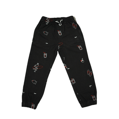 Kids Cotton Embraided Joggers