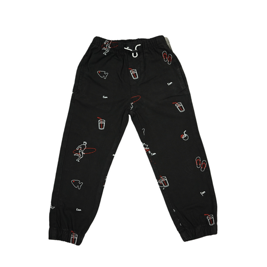 Kids Cotton Embraided Joggers