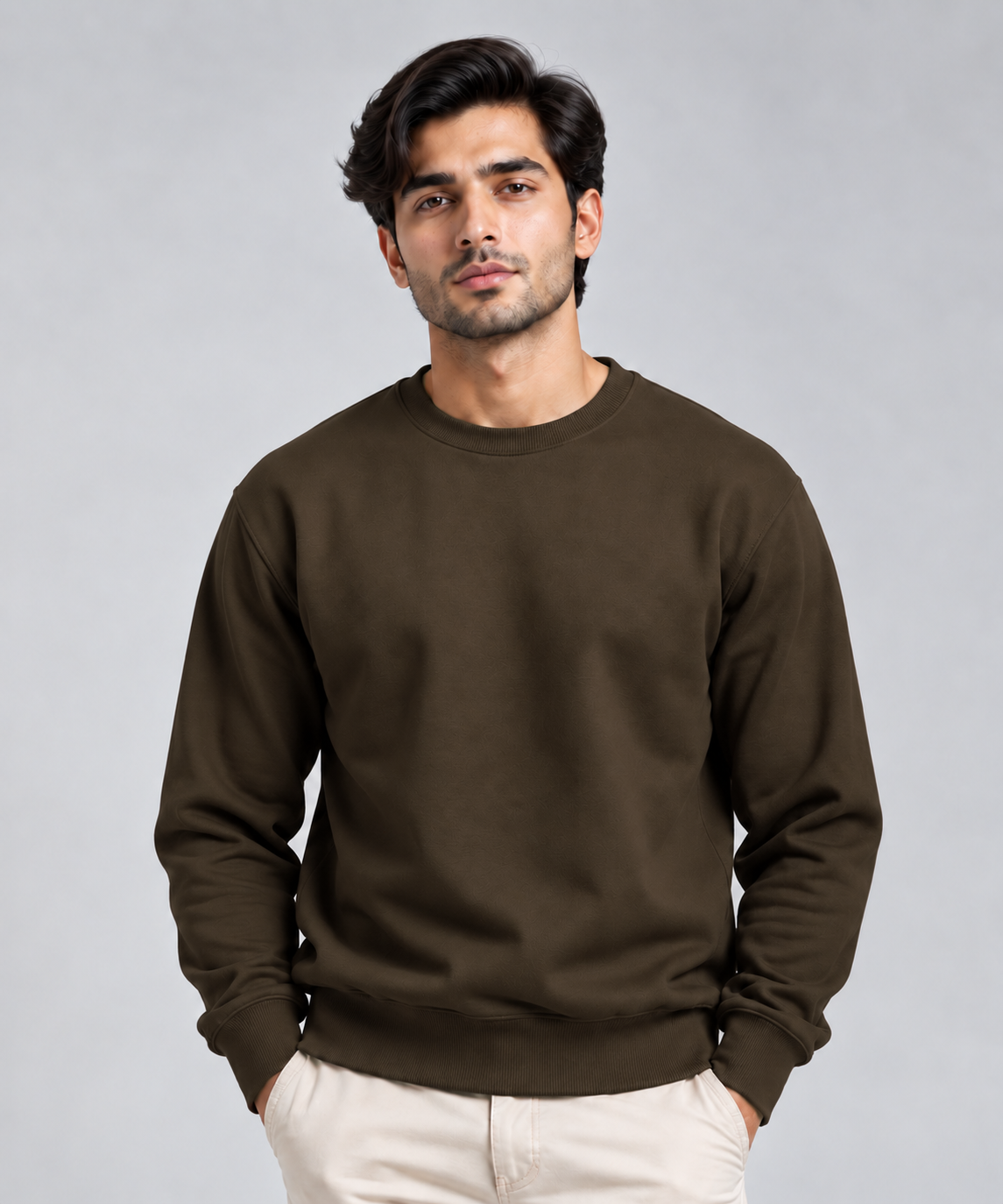Unisex Plain Regular Fit Sweatshirt