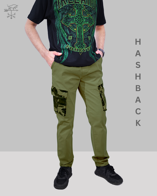 Camo Contrast Cargo Trousers-3| Regular Fit
