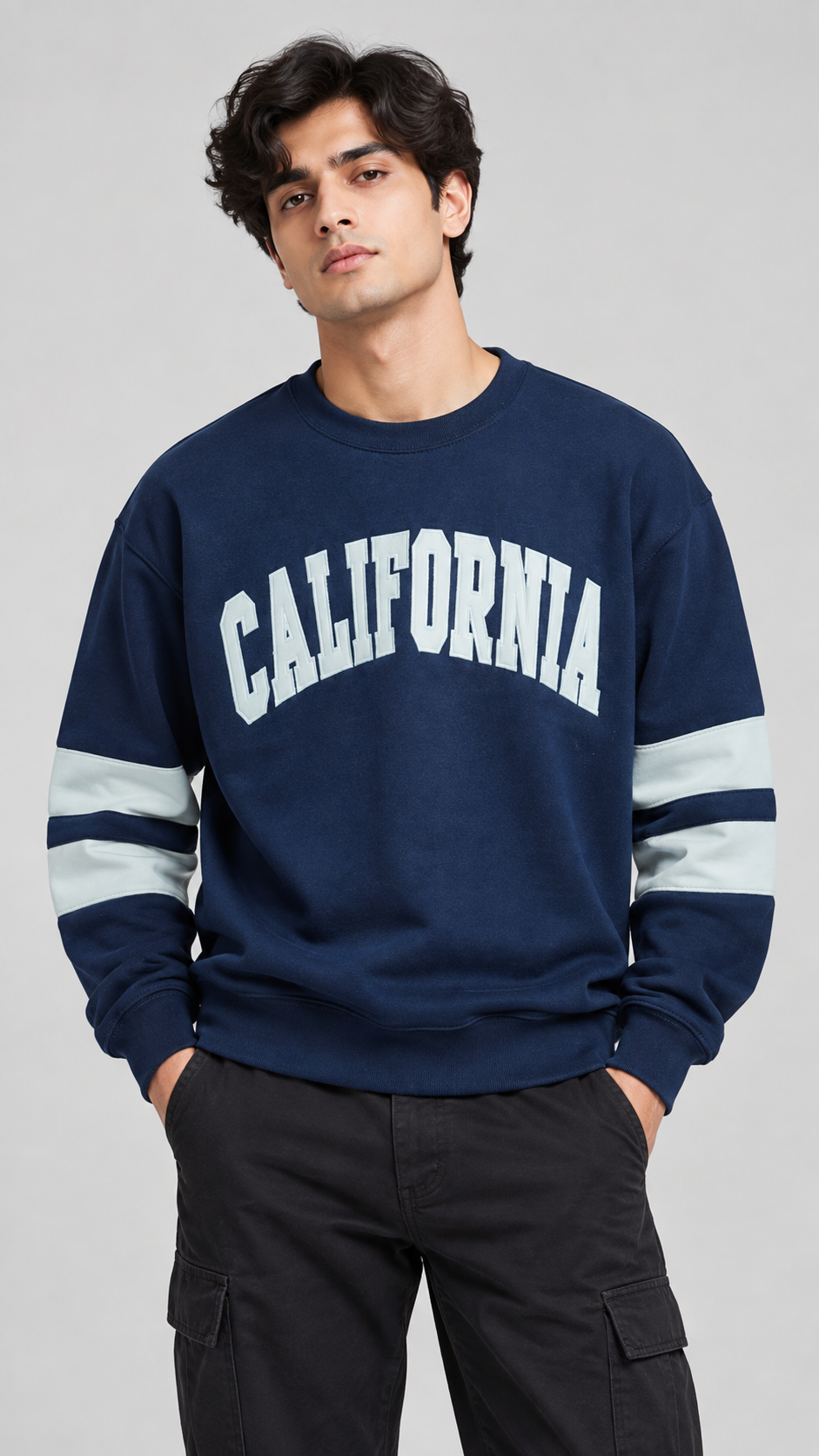 Embroidery Oversized Sweatshirt   Mix Article