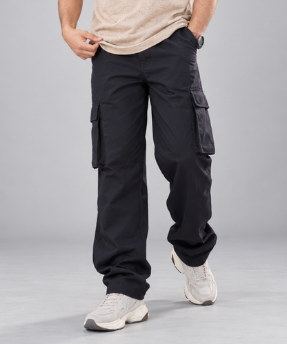 Baggy Twill Cargo Trousers | Loose Fit