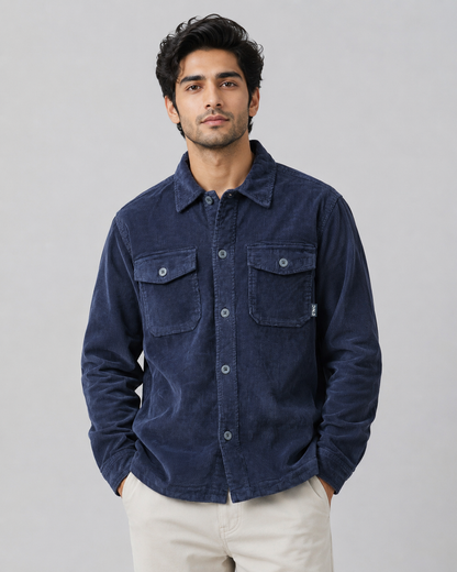 Corduroy Overshirt Jacket Thin line Texture