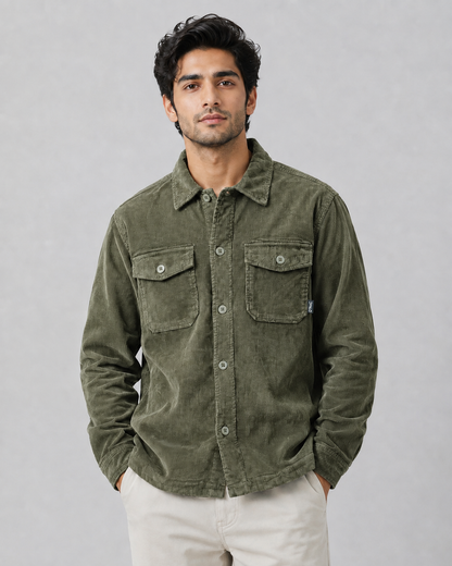 Corduroy Overshirt Jacket Thin line Texture