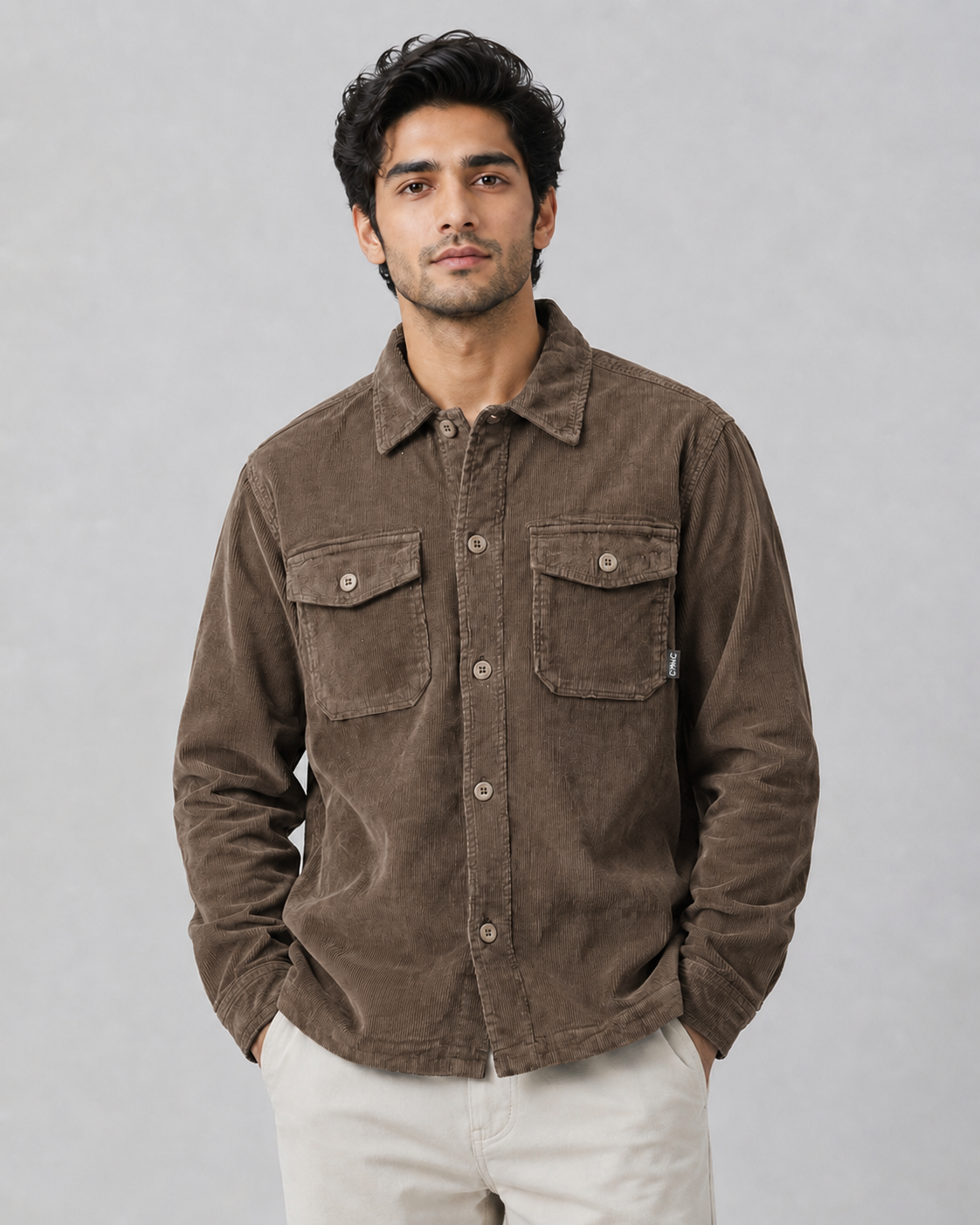 Corduroy Overshirt Jacket Thin line Texture