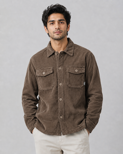 Corduroy Overshirt Jacket Thin line Texture