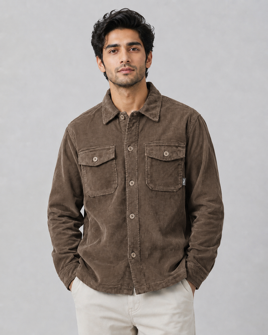 Corduroy Overshirt Jacket Thin line Texture