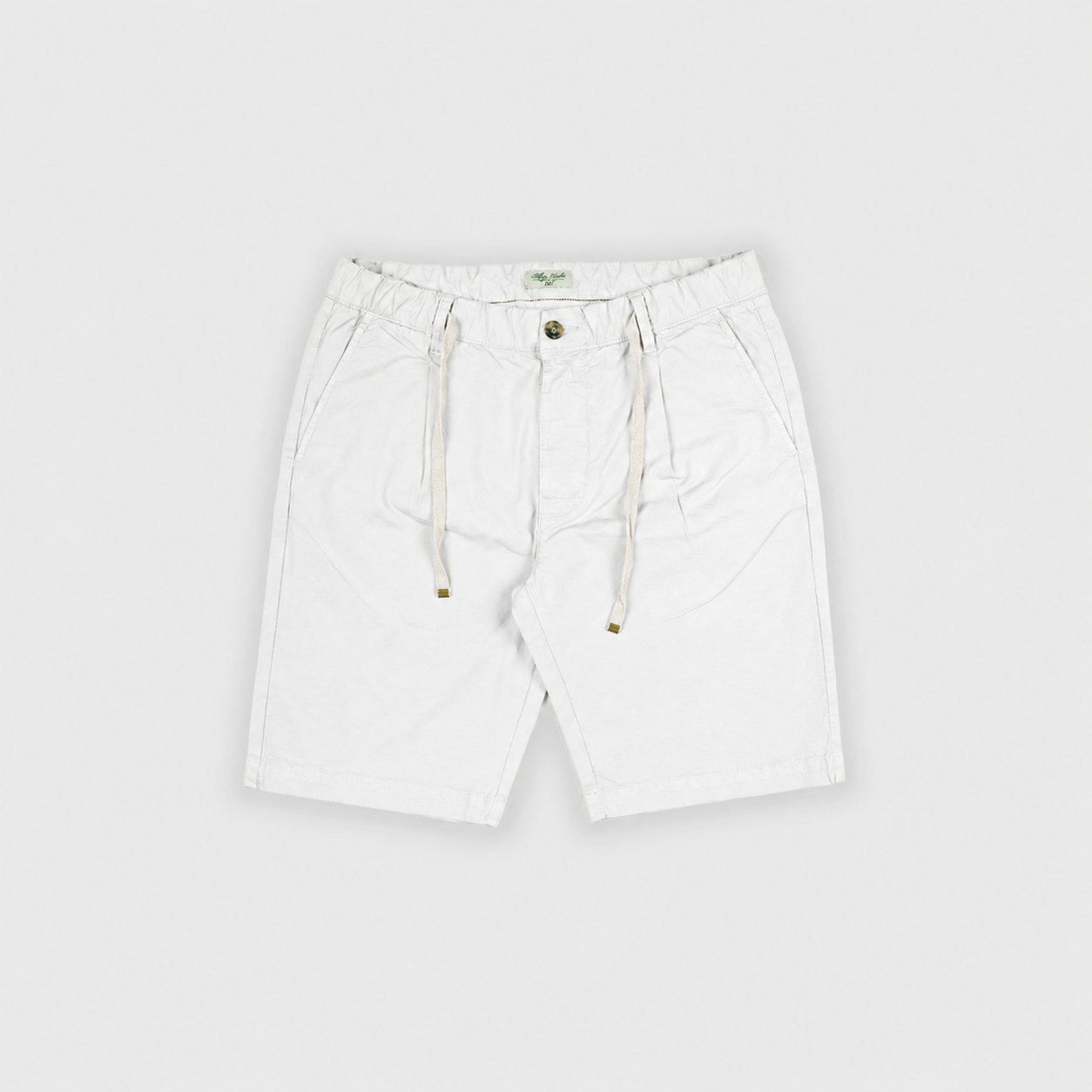 Pleated Drawstring Shorts – White | Cotton Casual