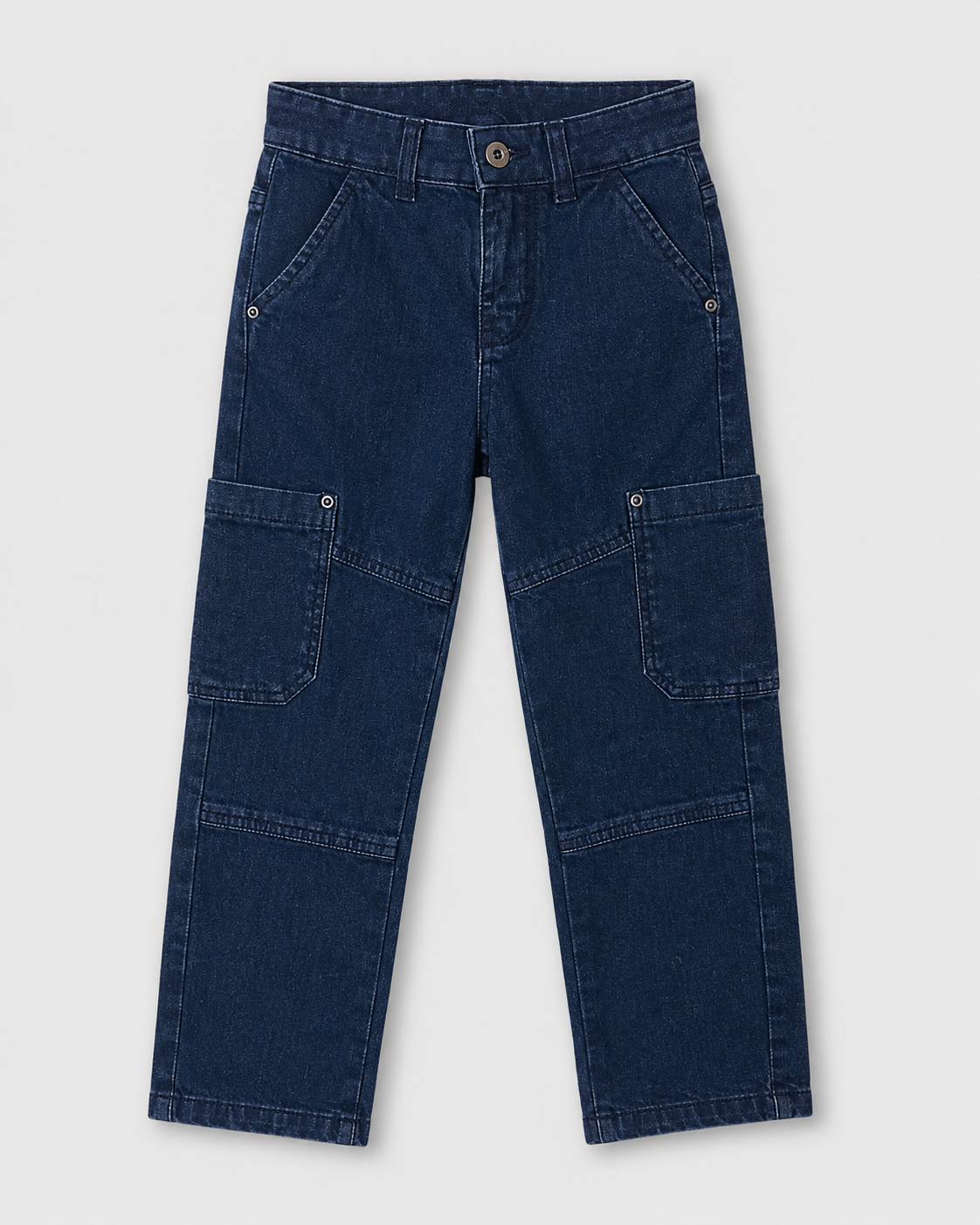 Kids Cargo Pants - Washed Denim Pant | Unisex Streetwear (2-10 Yrs)