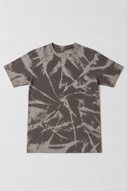 Bleach Washed Tie-Dye T-Shirt Purple on model