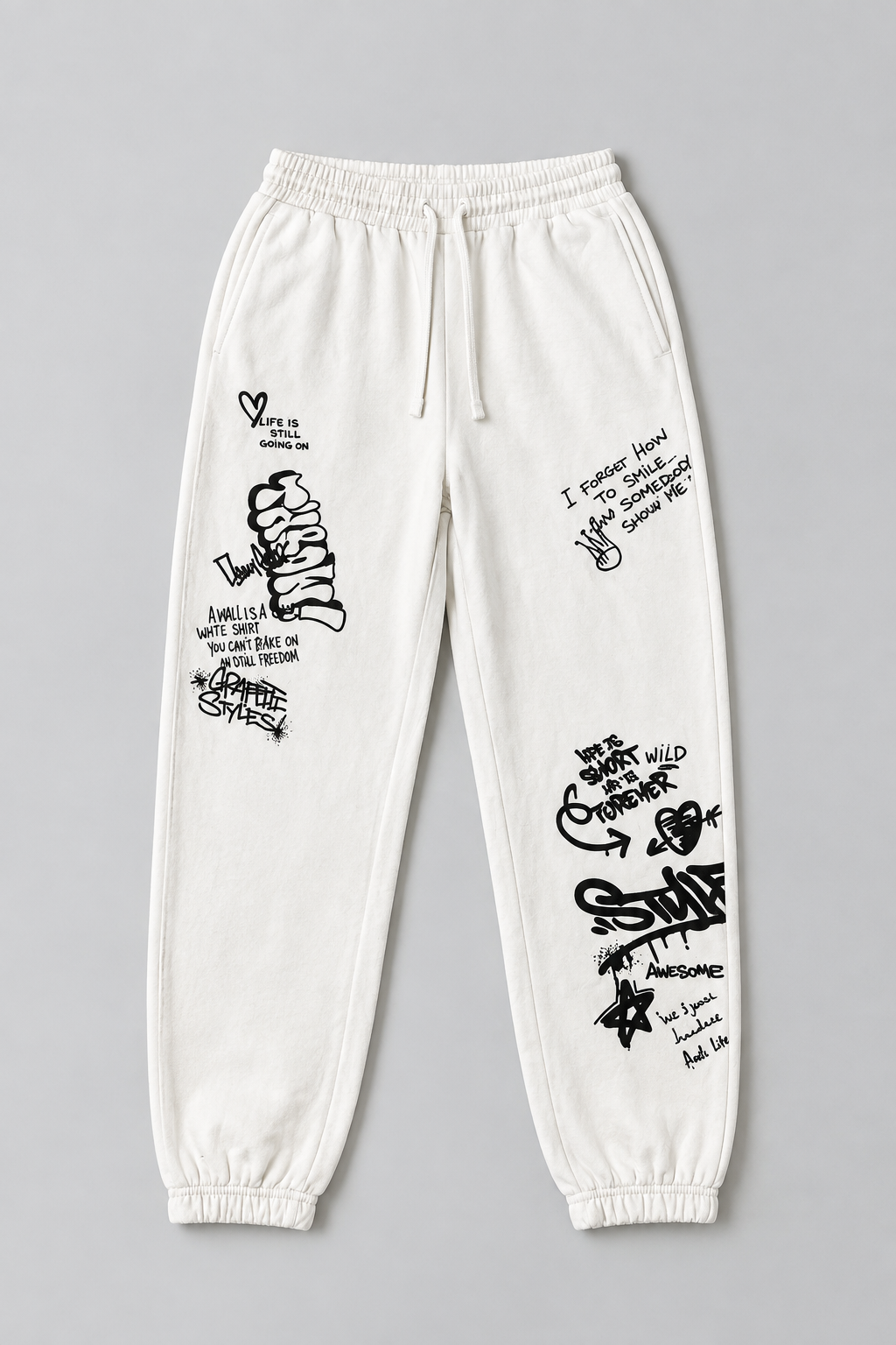 Graffiti Print Jogger Trousers