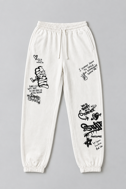 Graffiti Print Jogger Trousers