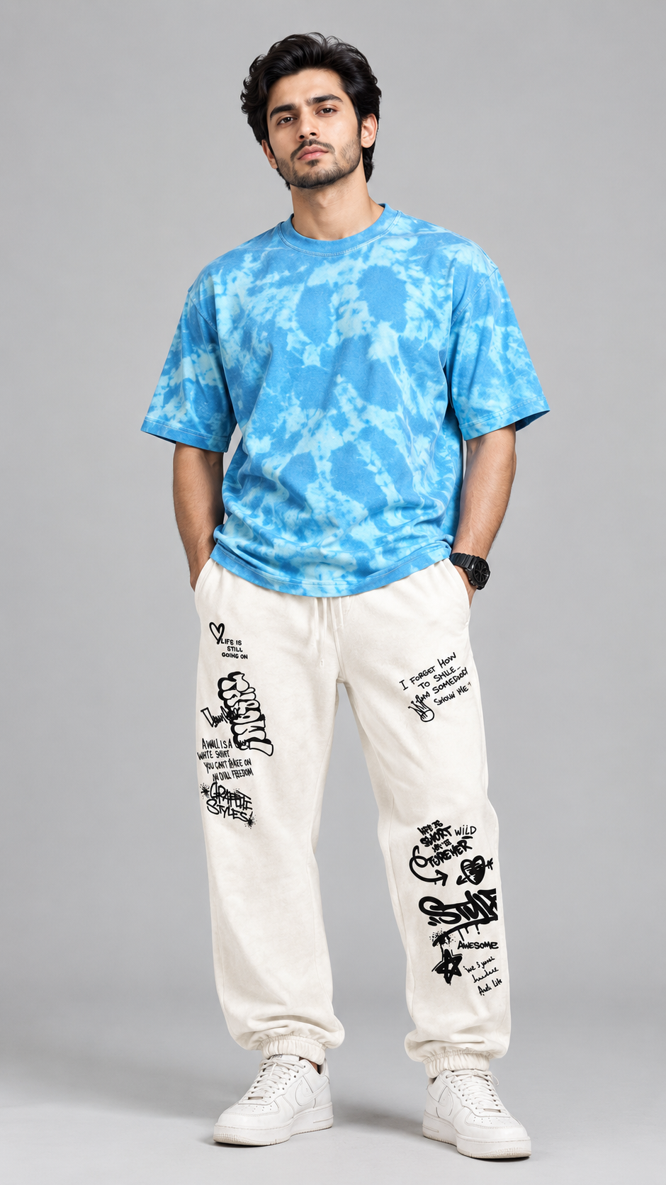 Graffiti Print Jogger Trousers