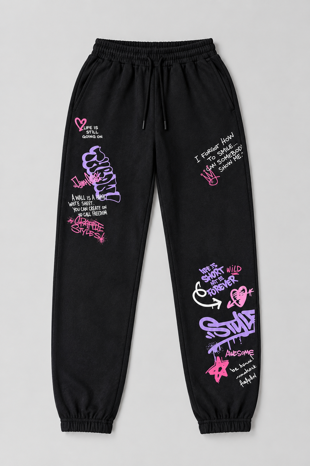 Graffiti Print Jogger Trousers