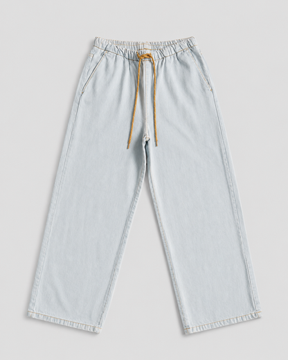 Ice Blue Unisex Baggy Denim Trousers