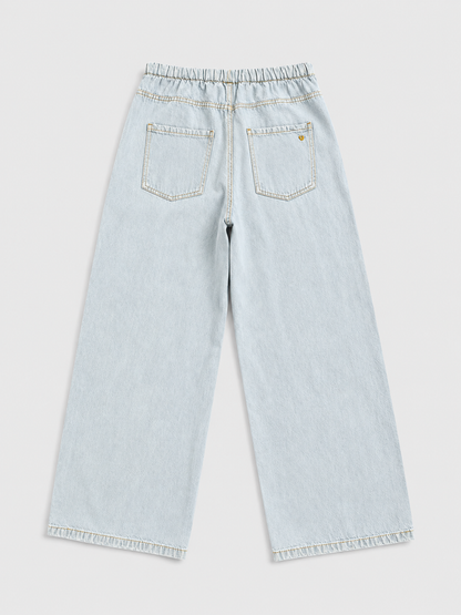 Ice Blue Unisex Baggy Denim Trousers