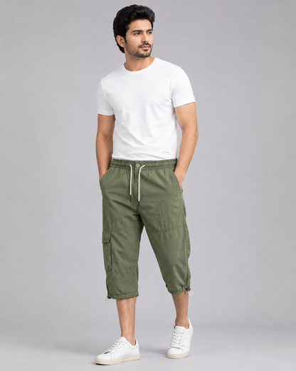 Men's Quarter Length Cargo Shorts with Side Cargo Pockets