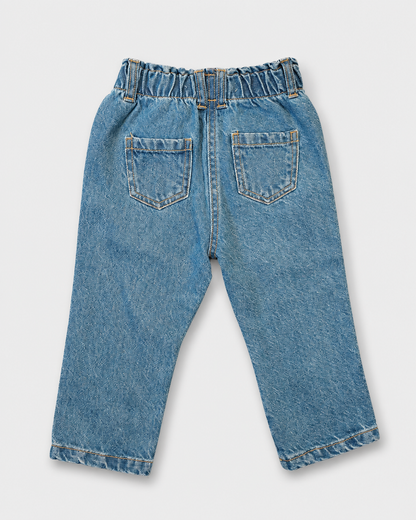 Girls' Bow Embroidered Denim Jeans
