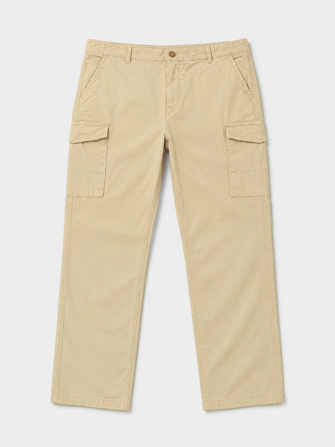Beige Relaxed Fit Cargo Pants – 42 waist only
