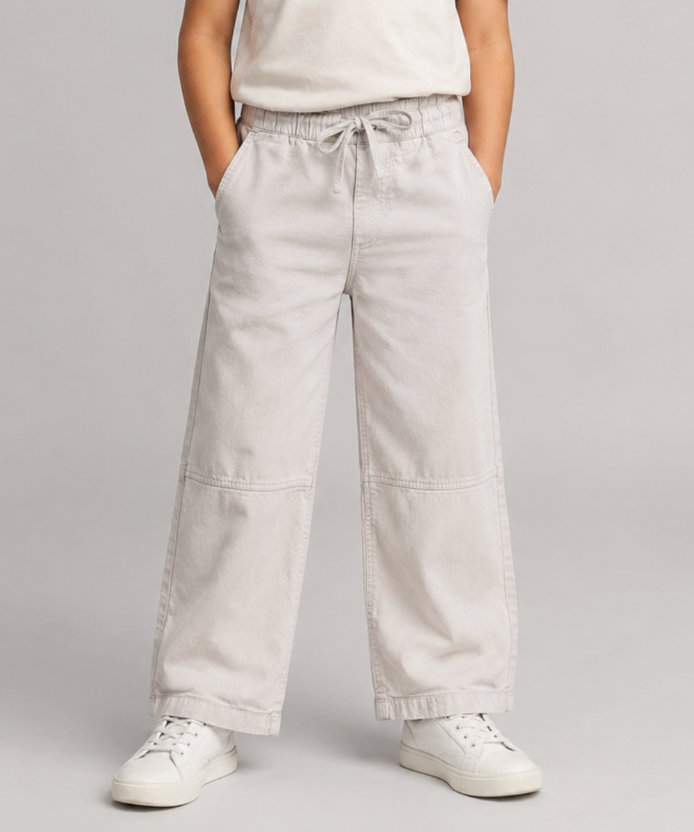Light Grey Baggy Cotton Trousers – Unisex