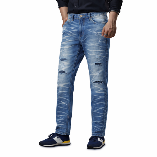 Denim Jeans zig-zag fade