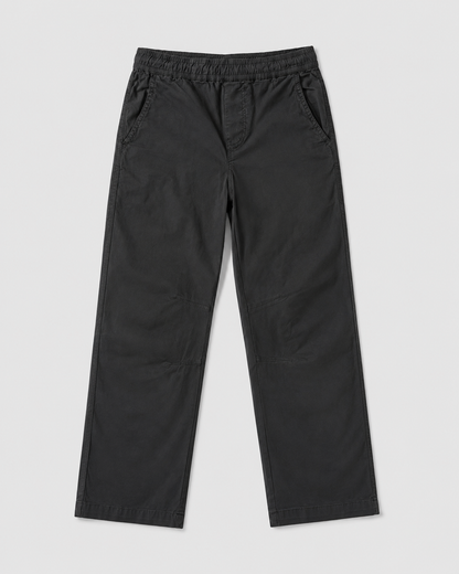 Boys Black Cotton Trouser – Elastic Waist Straight Fit