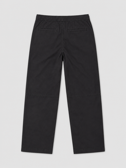 Boys Black Cotton Trouser – Elastic Waist Straight Fit