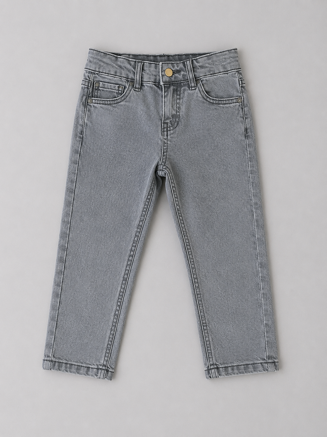Boys Grey Acid Wash Denim Pant