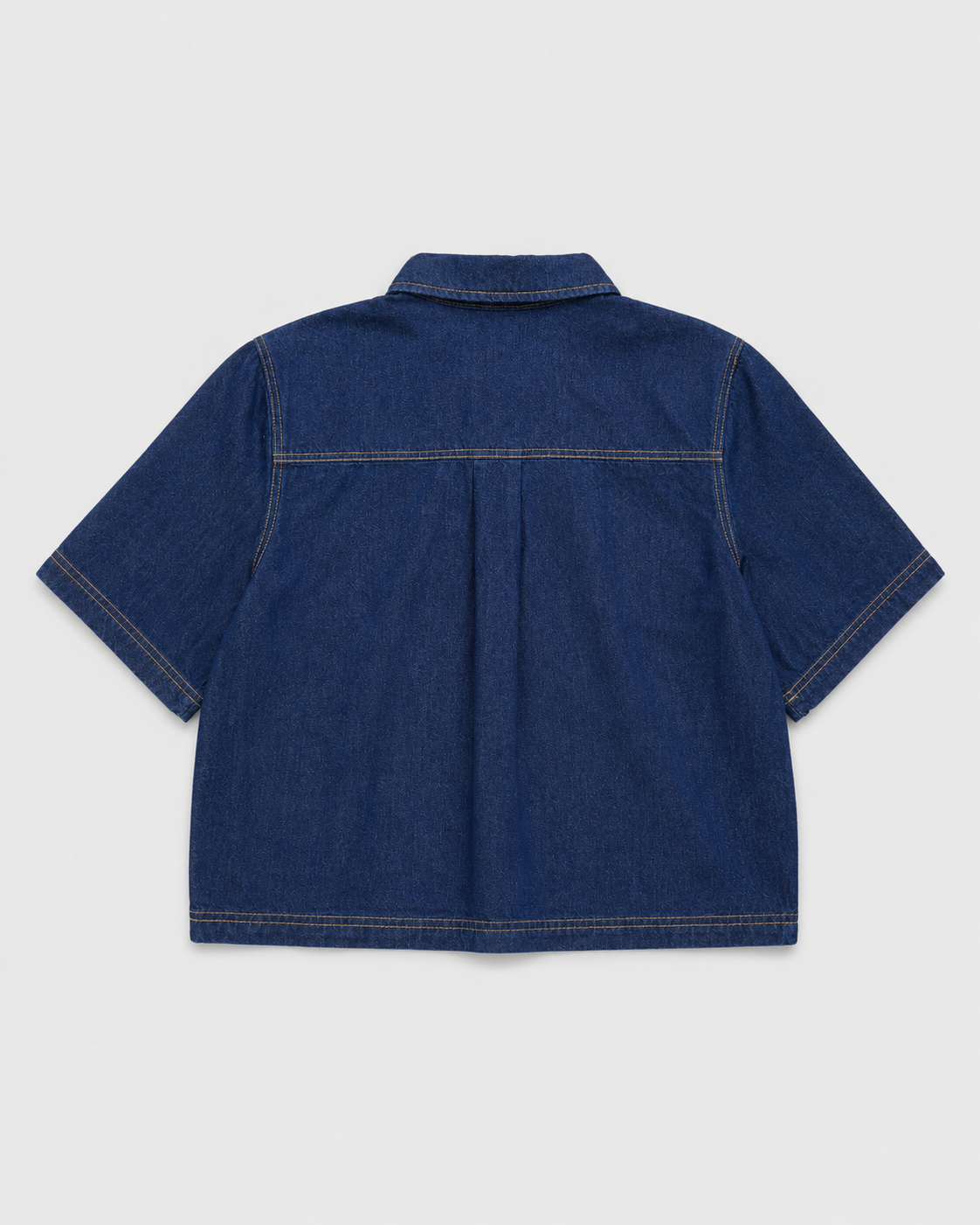 Women's Cropped Denim Shirt – Flat lay front