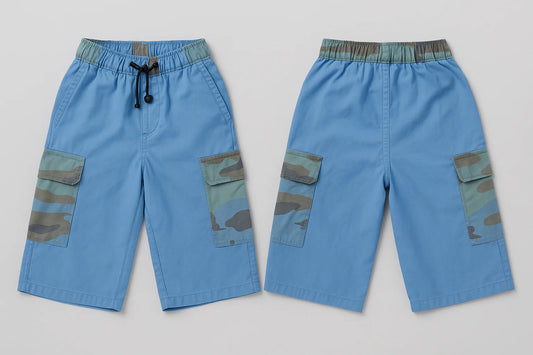 HashBack Boys' Cotton Shorts - Comfortable & Stylish-SkyBlue