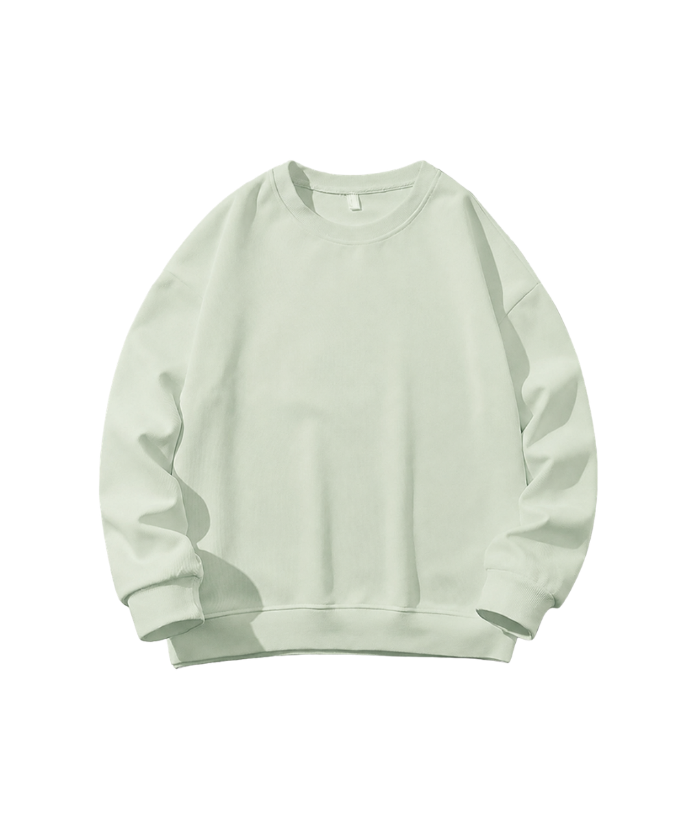 Sweatshirt Oversized Drop Shoulder Crew Neck - ARTICHOKE