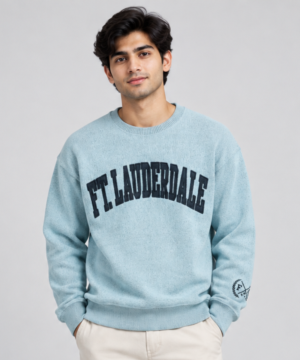Embroidery Oversized Sweatshirt   Mix Article