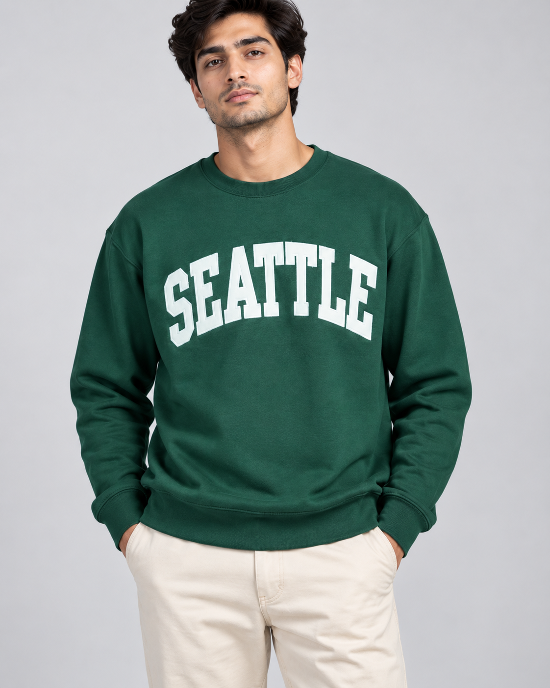 Embroidery Oversized Sweatshirt   Mix Article