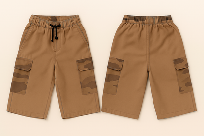 HashBack Boys' Cotton Shorts - Comfortable & Stylish-Brown