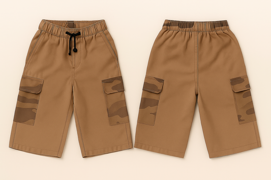 HashBack Boys' Cotton Shorts - Comfortable & Stylish-Brown