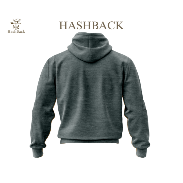 HashBack Plain Zipper Hoodie DARK GREY