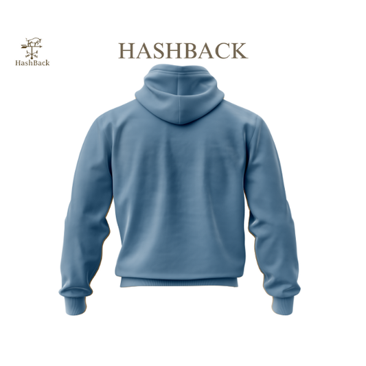 HashBack Plain Zipper Hoodie D BLUE