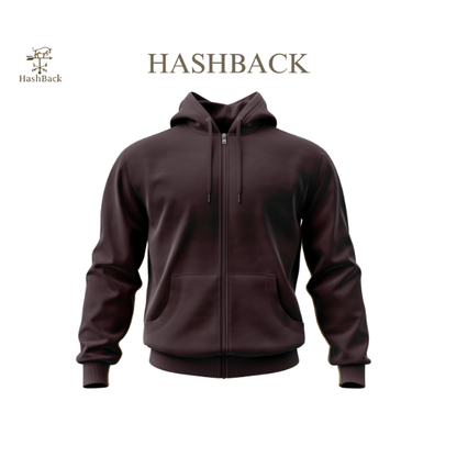HashBack Plain Zipper Hoodie D BR Big & Tall