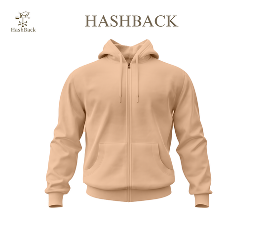 HashBack Plain Zipper Hoodie Dull Peach - Big & Tall