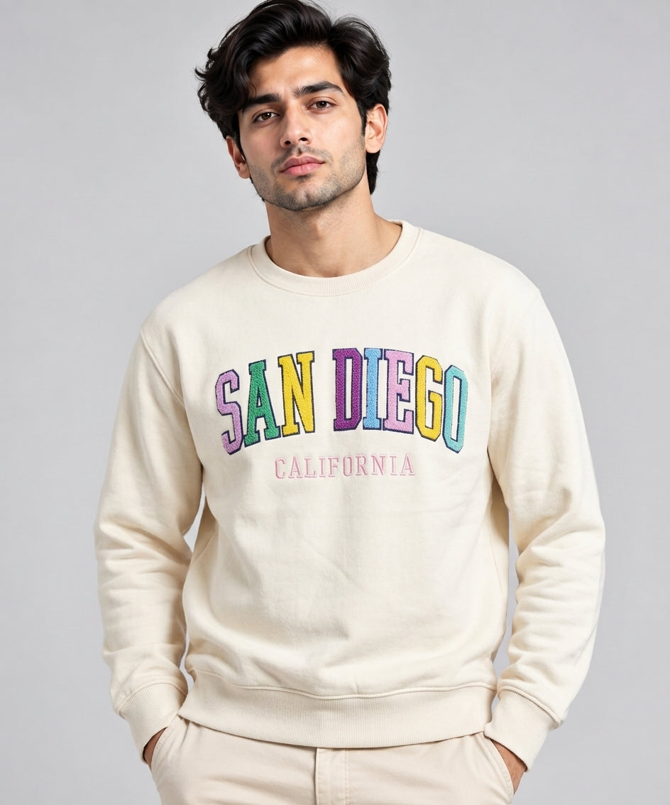 Embroidery Oversized Sweatshirt   Mix Article
