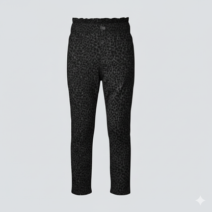 Girls’ Leopard Print Pants with Elastic Waist - 25018