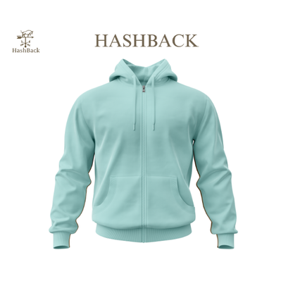 HashBack Plain Zipper Hoodie HD SKY