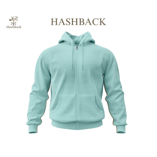 HashBack Plain Zipper Hoodie HD SKY