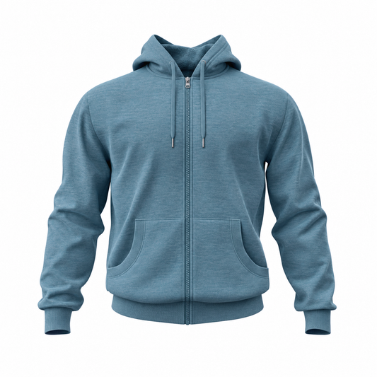 HashBack Plain Zipper Hoodie HD HEATHER NAVY Big & Tall