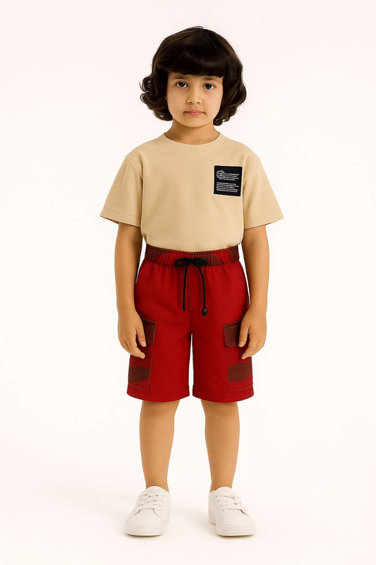 HashBack Boys' Cotton Shorts - Comfortable & Stylish-Red